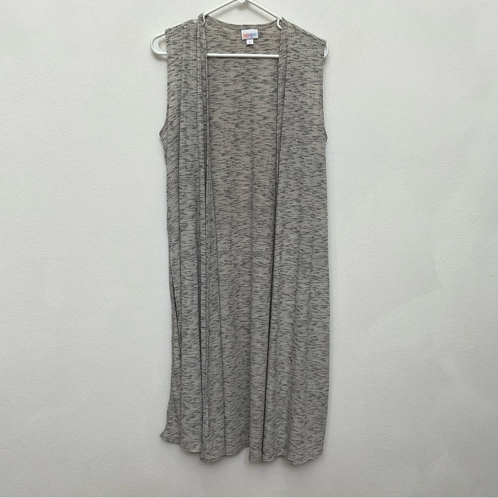LulaRoe Joy Neutral Sleeveless Longline Vest Size M Layering Basic